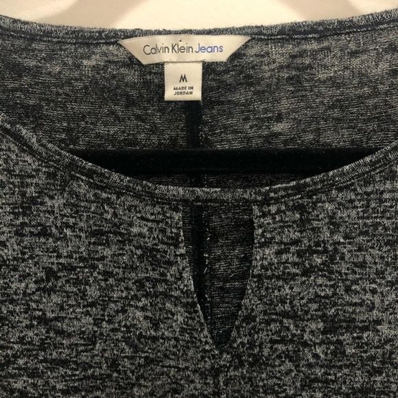 Calvin Klein Gray Hi Low Keyhole Sweater M - Picture 3 of 5